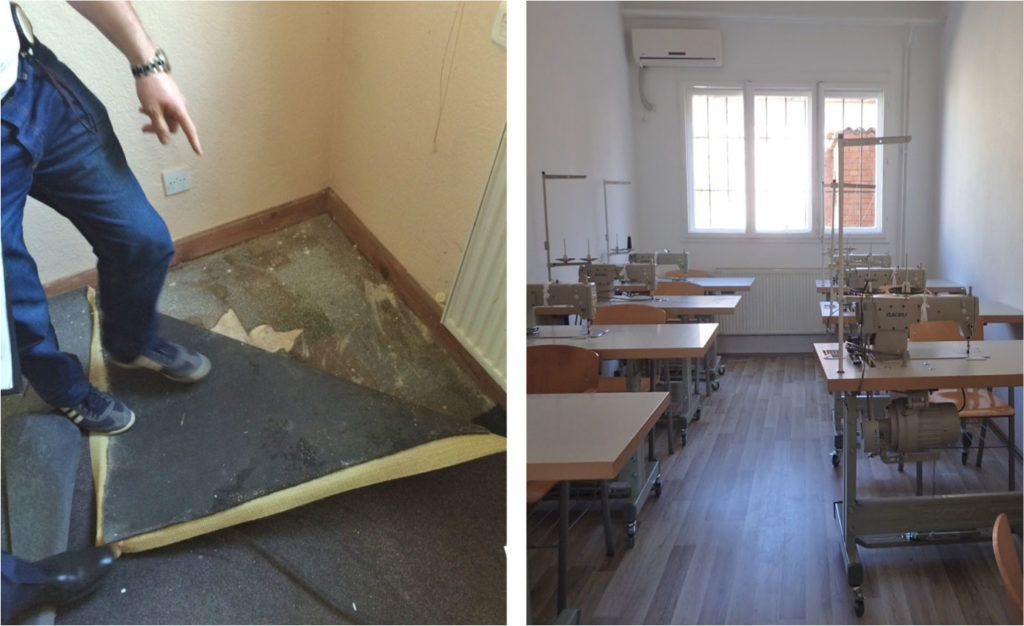 The space before and after SoA-funded repairs took place (photo courtesy US Army)