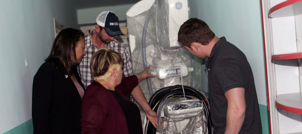 A new mammography machine is sitting in the clinic, still wrapped in plastic. Renovations are required before it can be put into use