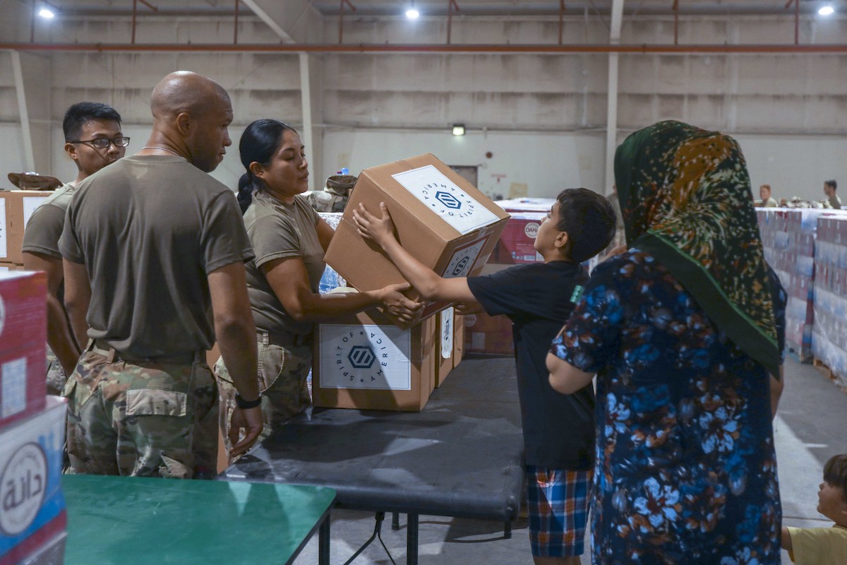 Soldiers Work with Local Organizations to Support Afghanistan Evacuation Efforts in Qatar
